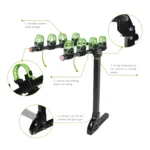 Heavy-Duty 2-Bike Hitch-Mounted Hanging Carrier with Foldable Arms (Model: HB-202-4) - Image 2