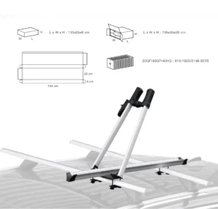 Empty aluminum roof bike carrier rack BC001A installed securely on vehicle roof crossbars