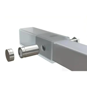 Anti-wobble threaded hitch pin with integrated security lock for 2 inch square receiver