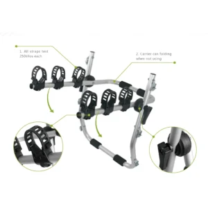 Technical detail of 250kg strain straps 350kg metal hooks and frame quick release straps on BC004 carrier
