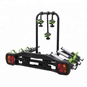 Standalone economy towbar ball mounted 3-bike platform carrier rack with 7 pin wiring connection