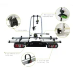 TUV Tested Towbar Mounted 2 E-Bike Carrier with Quick Fixation & Tilting Base (Model: TB012-2EB)