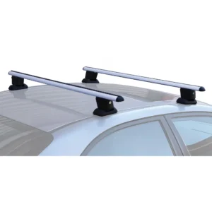 Aluminum oval roof rack bars RB009B installed on vehicle fixed mounting points