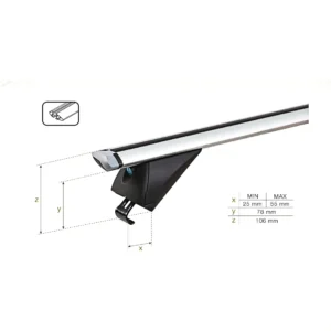 Clearance dimensions of RB003C-1 aero bar showing 78mm lower and 106mm upper heights with 25-55mm clamp