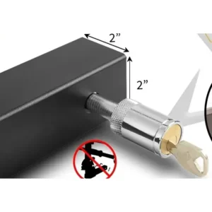 Anti theft locking hardware fitted on steel hitch platform bike carrier HB-304-2