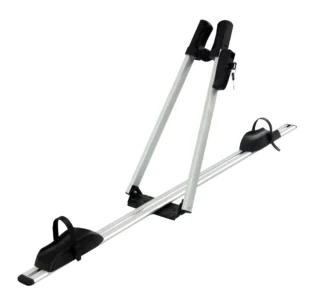 Standalone natural anodized silver aluminum roof mounted bicycle carrier rack model BC001F