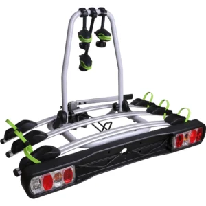 Premium standalone towbar ball mounted 3-bike platform carrier rack with 13 pin wiring connection