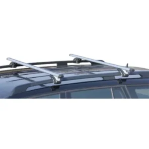 Aerodynamic aluminum roof racks RB005 installed on vehicle open roof rails