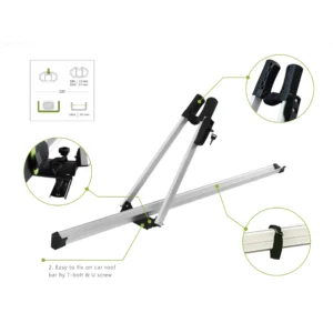 Close-up detail of universal T-bolt and U-screw mounting hardware kit for roof rack crossbars