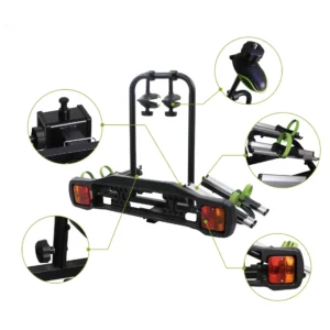 Technical breakdown of tool tightened bolt coupler, rigid upright U-frame, and 7-pin plug on TB005D3 carrier